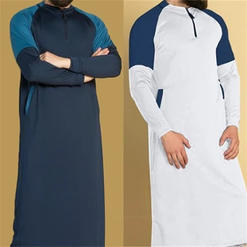 Arabų Vyrų Jubba Thobe Musulmonų Mados Artimųjų Rytų Ilgomis Rankovėmis Eid Mubarakas Karftan Dubajus Abaja Suknelė Islamo Drabužių Ilga Mantija
