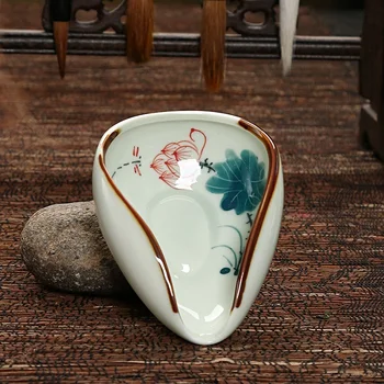ARBATA CHA JIS Handpainted Keramikos Arbatos Turėtojas Kinų Porceliano Kung Fu Arbatos Rinkiniai Jingdezhen spalvos jūros vandens Kung Fu Arbatos Šaukštas
