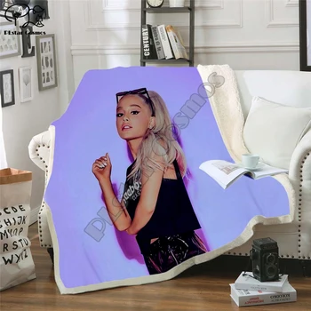 Ariana Grand Vilnos Antklodė Pliušinis 3d Atspausdintas Suaugusiems Sofa Sherpa Vilnos Lovatiesė Wrap Mesti Antklodę stiliumi-1