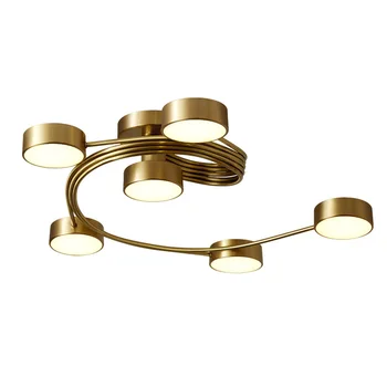 Art Deco Lubų Žiburiai Su Metaliniais Aukso Kambarį Lova LED Lubų šviestuvas Šiuolaikinės paviršinės Montuotės Kambariai Apšvietimas