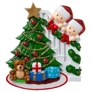 Asmeniniams, Šeimos Kalėdų Eglutės Ornamentu Šeimos 2 4 6 8 Dervos Kabinti Pakabučiai Puikus Dovanos Išplėstinės Šeimos Draugais