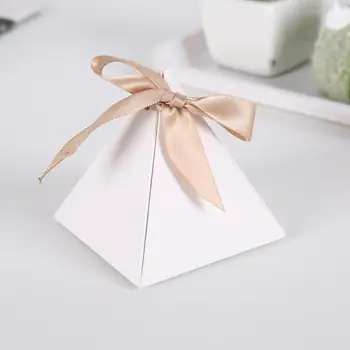 Asmeninį Balta Piramidės vestuves šokoladinių Saldainių dėžutė malonių dovanų dėžutės konteinerių svečiai 100vnt daug nemokamas pristatymas