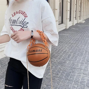 Asmenybės moterų Turas rankinė moterims PU oda krepšinio formos krepšys 2020 naujas kamuolys ranka maišelį Mergina PU crossbody grandinės piniginės