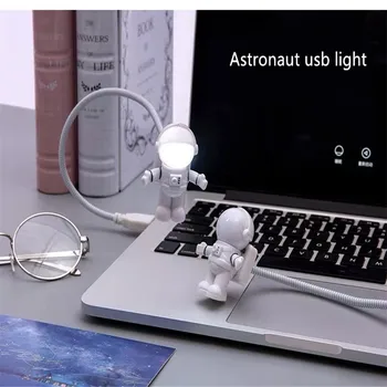 Astronautas Astronautas Naktį Šviesos USB Vamzdis DC 5V LED nešiojamojo Kompiuterio Stalo Lempos Astronautas Nešiojamojo KOMPIUTERIO, Nešiojamojo kompiuterio Skaitymo Apšvietimas