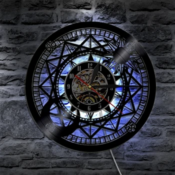 Astronomija Meno Vinilo Įrašas Laikrodis Sienų Dekoras Žiūronus, Teleskopą Derliaus Dovana Kūrybos Kabinti Meno Laikrodis