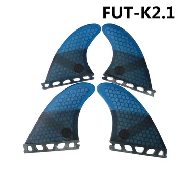 Ateityje K2.1 pelekai Quad-Pelekai Korio Stiklo burlenčių fin 4 procentais-rinkinys, Mėlynos spalvos