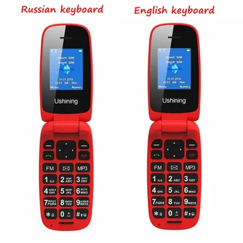 Atrakinta Mobiliojo Telefono Funkcija Vyresnieji Vaikai Mini Flip Telefonai rusų Klaviatūra 2G GSM paspauskite Mygtuką 