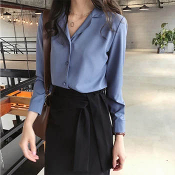 Atsitiktinis moterims palaidinės plius dydis viršūnes blusas femininas elegante blusas mujer de moda 2018 palaidinė moterims marškinėliai A1221