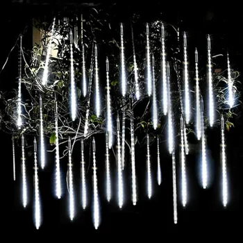 Atsparus vandeniui 30/50CM 8 Vamzdžių Meteoras Dušas Lietaus LED Eilutę, Šviesos, Lauko, Sodo Kalėdų Vakarėlį Sniego Kritimo Varveklis Domino šviesos