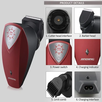 Atsparus vandeniui Elektriniai Plaukų Žoliapjovės 360 ° Pasukti galvos Plaukų Clipper Mažai Triukšmo Barzdos plaukų Pjovimo Mašina