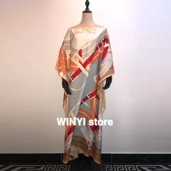 Atspausdinta Suknelės Moterims 2019 Mados Dizaino Prarasti Suknelė Batwing Maxi Ilgas Femme Vestidos Vasarą, Rudenį Šalies Elegantiška Suknelė