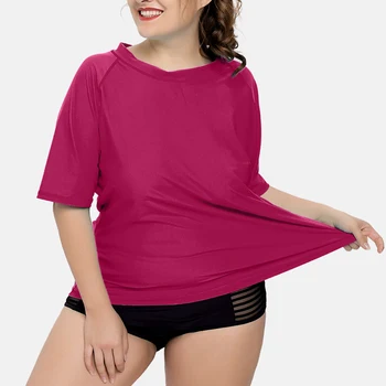 Attraco Rashguard Swimsuit Moterys Trumpas Rankovės Marškinėliai UPF 50+ Moterų Plius Dydis maudymosi Kostiumėliai, UV-Apsauga, Bėrimas Apsaugas Paplūdimio Drabužiai