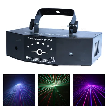 AUCD 3 Galvos 500mW RGB Sukimosi Juda Spindulių Projektorius Lazerio Šviesos DMX Garso Šviesų Lempos Diskoteka Kalėdos DJ Šalis, Matyti, Scenos Apšvietimas H-3