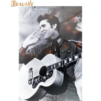 Audiniai iš Šilko Plakatas Elvis Presley Plakatas 30X45cm,40X60cm.50X75cm,60X90cm Namų Puošybai Sienos Meno Audinio Plakato spauda