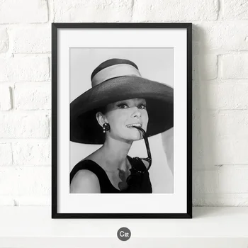 Audrey Hepburn Juoda Balta Nuotrauka, Derliaus Plakato Spauda Pop Filmą Celebrity Drobės Tapybos Super Star Portretas Sienos Meno Dovana