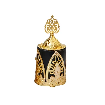 Aukso Artimųjų Rytų Arabų Kūrybos Paprastas Metalo Smilkalų Degiklis Matinės Juodos ir Baltos Keramikos Darbastalio Apdaila Amatų LB92305