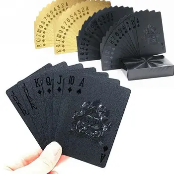 Aukso folija Pokerio Kortos Kūrybos Juoda/Aukso kortos aukso 10vnt/set 16mm Aikštės Kampo, Skaidrūs Kubeliai Pramogos