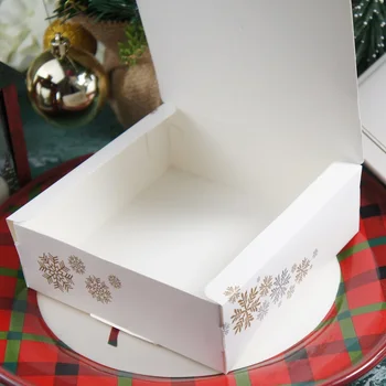 Aukso skiedra snaigės Kalėdų dizaino 10vnt Popieriaus Dėžutė Saldainių, Sausainių, Šokolado Macaroon Šalis 