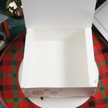 Aukso skiedra snaigės Kalėdų dizaino 10vnt Popieriaus Dėžutė Saldainių, Sausainių, Šokolado Macaroon Šalis 