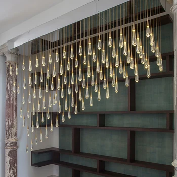 Aukso Vandens lašas Kristalų Kūrybos Pakabukas Šviesos Europos stiliaus Prabangus LED Lempos Moderm Stiklo Patalpų Apšvietimas Restoranas