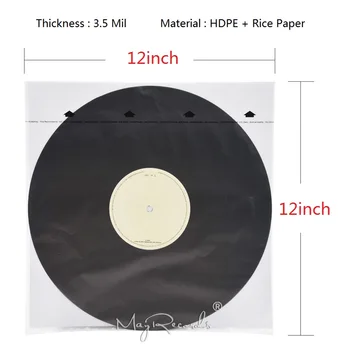 Aukštos Kokybės 20PCS HDPE+Ryžių Popieriaus 3.5 Mil Anti-static Vidinis Rankovės 12