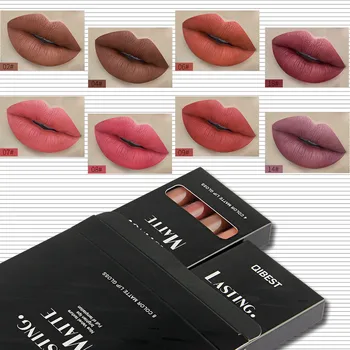 Aukštos Kokybės 8Pcs/Set Qi Ilgalaikis Matinis Lipgloss Moterų Lūpų Atspalvį Makiažo Priemonės