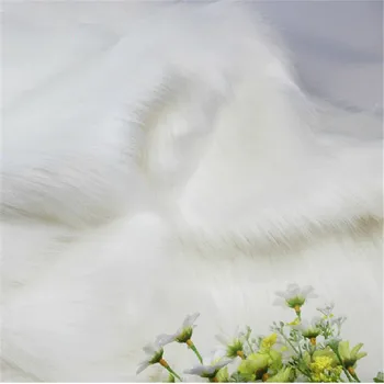 Aukštos kokybės baltos spalvos lapės kailiniai audinys, dirbtinė gyvūnų kailis, Aksomo audinys šiltas, žieminiai drabužiai, audiniai, siuvimo