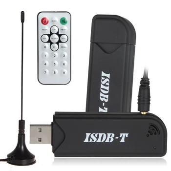 Aukštos Kokybės Juoda Mini ISDB-T Skaitmeninė TELEVIZIJA-Stick Vaizdo įrašymas USB TV Imtuvas +Nuotolinio Valdymo Papildomų Galinga Antena