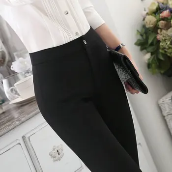 Aukštos kokybės naujas korėjiečių versija profesinės moteriškos kelnės-kombinezonas pocketless kostiumas kelnės 2020 m. naujas juodos kelnės