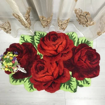 Aukštos kokybės, prabangos 3d rose kiliminė danga miegamajame, kilimėlių namų kambarį vestuvių meilužis gėlių salonas kilimėliai meno minkštos grindų kilimėlis 200*120cm