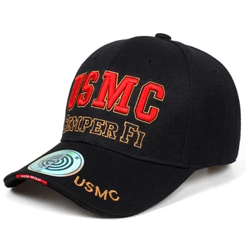 Aukštos kokybės USMC siuvinėjimo beisbolo kepuraitę korėjos hip-hop versija asmenybės kepurės reguliuojamas tėtis skrybėlę Lauko Laisvalaikio saulės skrybėlės