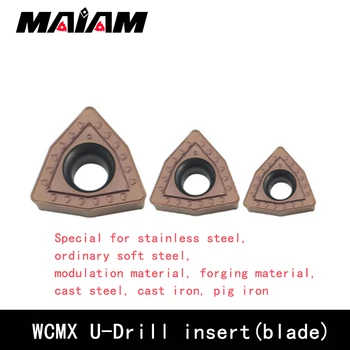 Aukštos kokybės WC tipas WCMX WCMX030208 WCMX040208 WCMX050308 WCMX06T308 WCMX080412 U-gręžimo įdėklai nerūdijančio plieno / Aliuminio