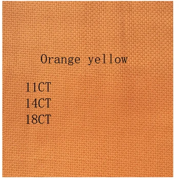 Aukščiausios Kokybės 16CT 18CT kryželiu oranžinės spalvos drobė Aida audinys audinys grietinėlė, dramblio kaulo spalvos, siuvinėti paveikslai