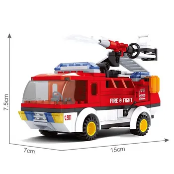 AUSINI ugniagesių gaisrinė mašina Modelio Blokai Žaislai Vaikams, Transporto priemonės, Automobiliai Mini Gaisrininkas Pav Kūrėjas Vaikai Žaislais