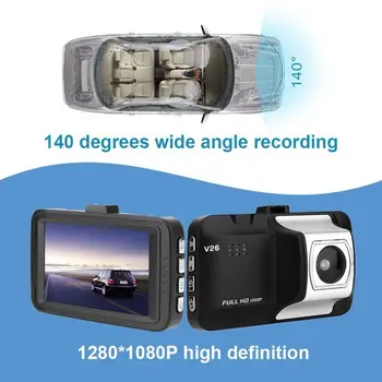 Auto 3 Colių Brūkšnys Cam Automobilių DVR Automobilio prietaisų Skydelyje DVR Camera, Vaizdo magnetofoną, G-Sensorius Transporto priemonės Brūkšnys Cam su HDMI 1080P HD Sąsaja