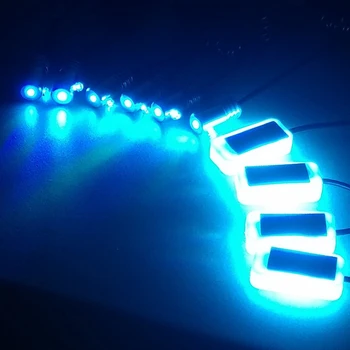 Auto Aplinkos šviesos 8M RGB LED Atmosfera Automobilių Šviesos Interjero Dekoravimo Optinio Pluošto Juostelės Žibintai App Kontrolės 12V Dekoratyvinės Lempos