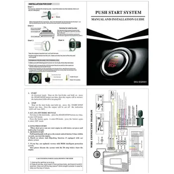 Auto Automobilių Signalizacijos Vienas Start Stop Mygtukas Variklio Mygtukas Užrakto Spynelės Imobilizavimo Starteris Antitheft Variklio Užvedimo Sistema