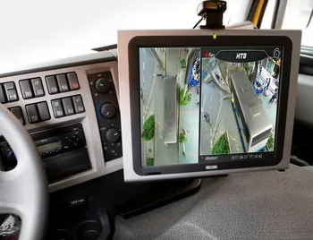 AUTOBUSŲ Sunkvežimių HD 3D 360 laipsnių Erdvinį Vaizdą Sistema panoraminis vairavimo palaikymo sistema 4-CH DVR HD 1080P Diktofonas