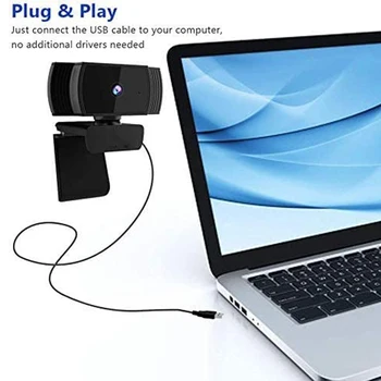 Automatinis fokusavimas FHD Kamera su Mikrofonu, USB Streaming Web Kamera, skirta PC, 