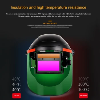 Automatinis Saulės Suvirinimo Kaukė Tamsos Galvos montuojamas Suvirinimo Šalmas ir Aukštos Temperatūros Varža Izoliacija Apsauginis Šalmas