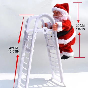 Automatiškai Santa Claus Elektros Laipiojimo Dvigubai Kopėčių Muzikos Ornamentu Žaislai