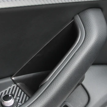 Automobilio Stilius Durų Porankiai Dėžutės Saugojimo Rėmo Dangtis Audi A4 B9 2017-2019 LHD Interjero Liejimo Auto Priedai