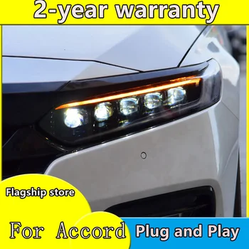 Automobilio Stilius Honda 2018-2019 Accord žibintai, Skirtas Accord 10 10 žibintas led DRL priekiniai VISI LED žibintų