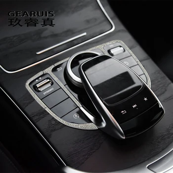 Automobilio Stilius Mercedes Benz C Klasė W205 GLC X253 diamond Konsolė Multimedijos Pelės Mygtuką perjungti Interjero Dangtelio Lipdukas