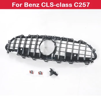 Automobilio stilius Viduryje grotelės Mercedes-Benz CLS klasė C257 2019+ ABS plastiko priekinės grotelės GT vertikali juosta