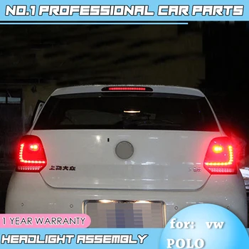 Automobilių aksesuarai Volkswagen VW Polo MK5 2011-2016 Žibintai LED Uodegos Šviesos Žibintas DRL+Stabdžiu+Apsisukimas+Geltona Tekinimo