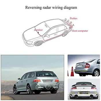Automobilių Auto Reverse Pagalbos Atsarginės Radaro Sistema su 4 Parkavimo Jutiklių Aptikimo Atstumas + LED Atstumas Ekranas + Garsas Perspėjimo