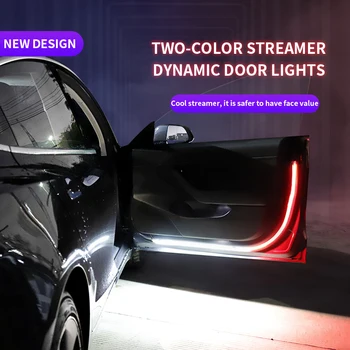 Automobilių Durų Atidarymo Įspėjimas LED Žibintai Sveiki Dekoro Lempos Juostelėmis, Dekoratyviniai Aplinkos Žiburiai, Lankstus, atsparus Vandeniui 1.2 M Balta Raudona