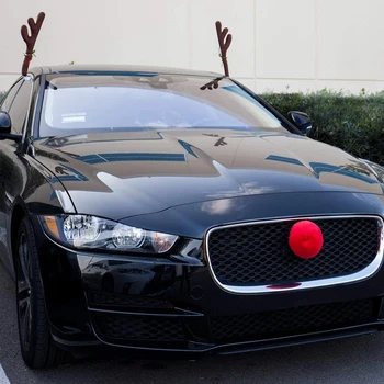 Automobilių Elnių Ragų & Nosies Langą Stogo & Grotelės Elnių Rudolph Jingle Bell Kalėdų Kostiumas Auto Priedai
