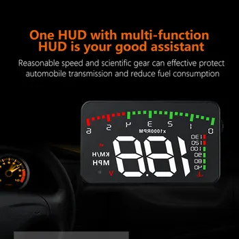 Automobilių HUD Head-Up Display OBD2+GPS Dual Sistema Protingas Gabaritas HD Stebėti Vairavimo Chronometras Ridos Skaitmeninis LED Skaitiklis, Signalizacija